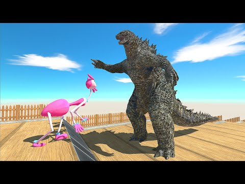 GODZILLA 2021 AND MOOMY LONG LEGS DEATH FALL - Animal Revolt Battle Simulator