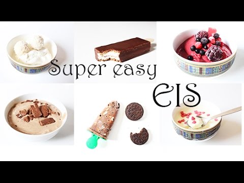 Eis ganz einfach ohne Eismaschine selber machen: Raffaello, Beeren, Schokolade, Oreo. 5 Minuten Eis