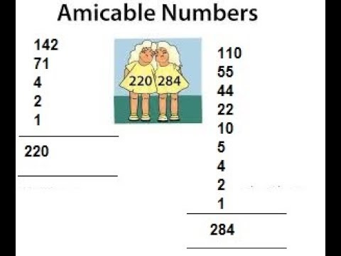 Amicable numbers (220 and 284)
