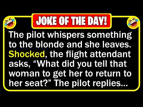 🤣 BEST JOKE OF THE DAY! - A flight attendant approached a blonde sitting in... | Funny Clean Jokes