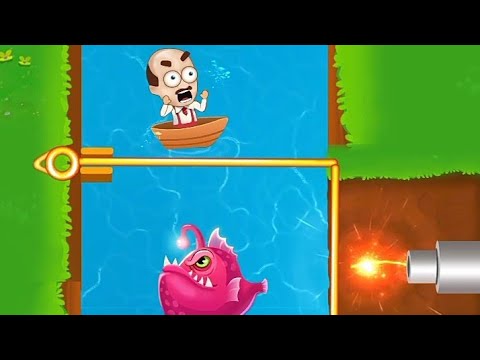Save the Daddy level 9-10//all levels solutions, fishdom pull the pin gameplay//android ios gameplay