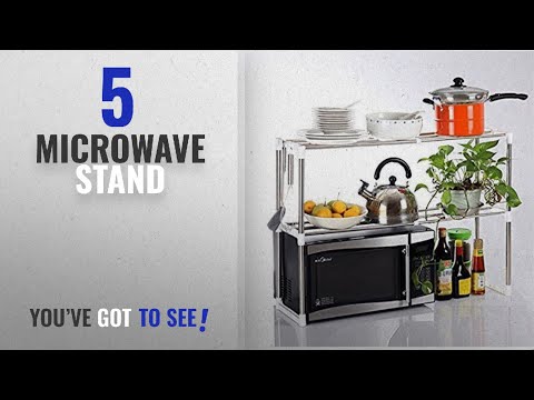 Top adjustable multipurpose microwave oven stand stainless s...