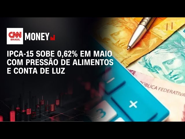 IPCA-15 sobe 0,62% em maio com pressão de alimentos e conta de luz | ABERTURA DE MERCADO