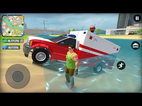 Ambulance Police Car and Helicopter Flying in Open World Simulator - Android IOS Gameplay.