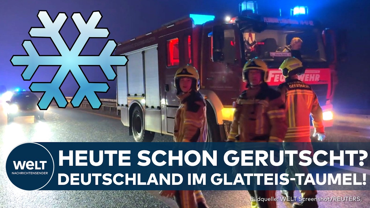 GLATTEIS IN DEUTSCHLAND! Heftige Unfälle im ganzen Land! Rettungseinsatz in Geesthacht in der Nacht