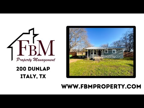 200 Dunlap St - Cozy 3 Bedroom, 2 Bathroom Home in Italy, TX! property video