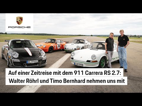 Walter Röhrl und Timo Bernhard auf Zeitreise mit dem Porsche 911 Carrera RS 2.7