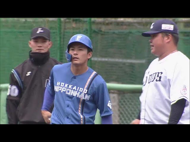 【ファーム】ファイターズ・水野達稀 レフトへファーム公式戦初ヒットを放つ!! 2022年4月7日 埼玉西武ライオンズ 対 北海道日本ハムファイターズ