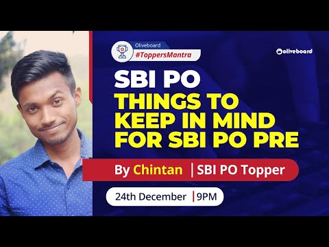 SBI PO 2020 | Things To Keep In Mind for SBI PO PRE | SBI PO Topper | Topper's Strategy