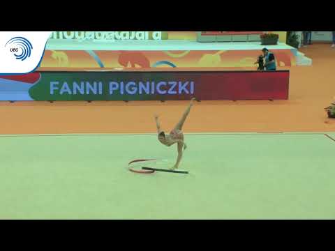 Fanni PIGNICZKI (HUN) - 2018 Rhythmic Europeans, all around final ribbon