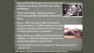 The Texas Settlement and Revolution