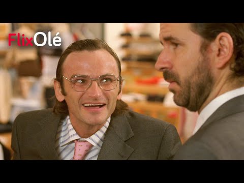 Fernando Tejero y Willy Toledo en CRIMEN FERPECTO (Álex de la Iglesia, 2004)