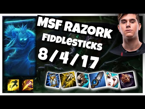 MSF Razork Fiddlesticks JUNGLE (8/4/17) vs NUNU & WILLUMP Gameplay Replay - Patch 10.19