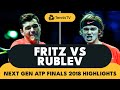 Exciting Highlights From Andrey Rublev vs Taylor Fritz Next Gen Finals 2018 Meeting