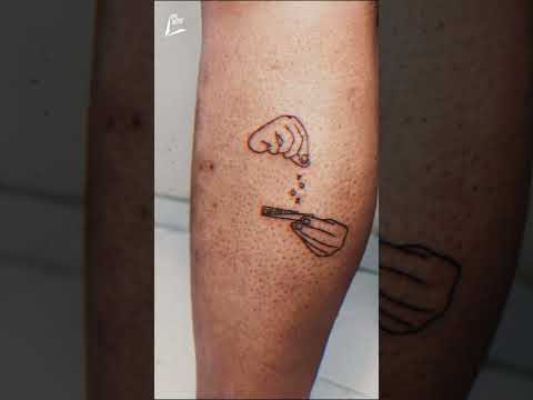 INTERESTING LEG TATTOO