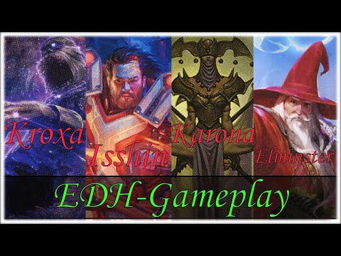 Kroxa vs. Isshin vs. Karona vs. Elminster EDH-Gameplay | Magic the Gathering