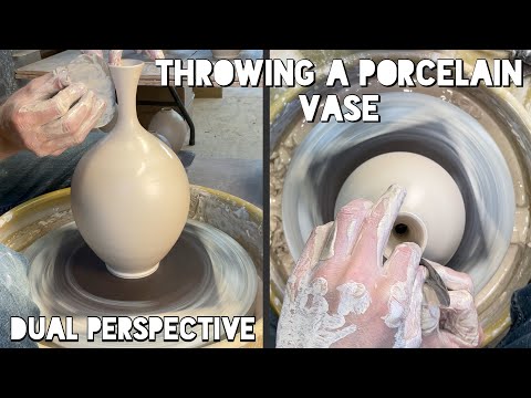 Throwing A Porcelain Vase - dual perspective