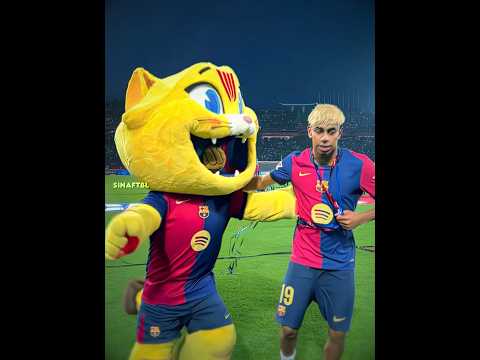 Yamal + Baby Yamal vs Mascot 😂🤩