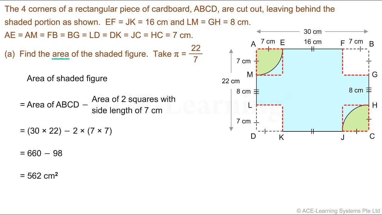 Singapore Primary Math Word Problems Video - Area and Perimeter