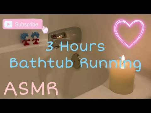 3 Hours Bathtub Running - White Noise ASMR - Soothing Sounds for Sleep - Candle Lit