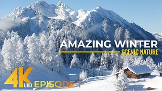 4K Amazing Winter - Episode 1 | Breathtaking Snowy Landscapes of the World with Real Nature Sounds