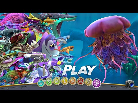ALL HUNGRY SHARK WORLD VS GIANT JELLYFISH (UNDERSHARKER UPDATE) - Hungry shark world