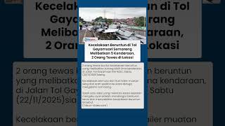 Kecelakaan beruntun di Tol Gayamsari ewaskan 2 Orang, Bermula Trailer Muatan Seng Rem Blong