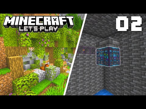 Minecraft Let's Play - Ep. 2: MOB GRINDER & STABLES! (Minecraft 1.18 Caves & Cliffs)