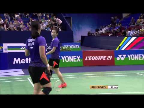 Yonex French Open 2015 | Badminton F M3-WD | Huang/Tang vs Luo/Luo