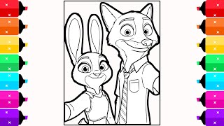 Zootopia 2 Coloring Pages | Color with me Judy Hopps and Nick Wilde