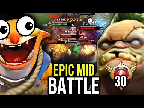 Techies vs Level 30 Grandmaster Pudge - EPIC Mid Battle!