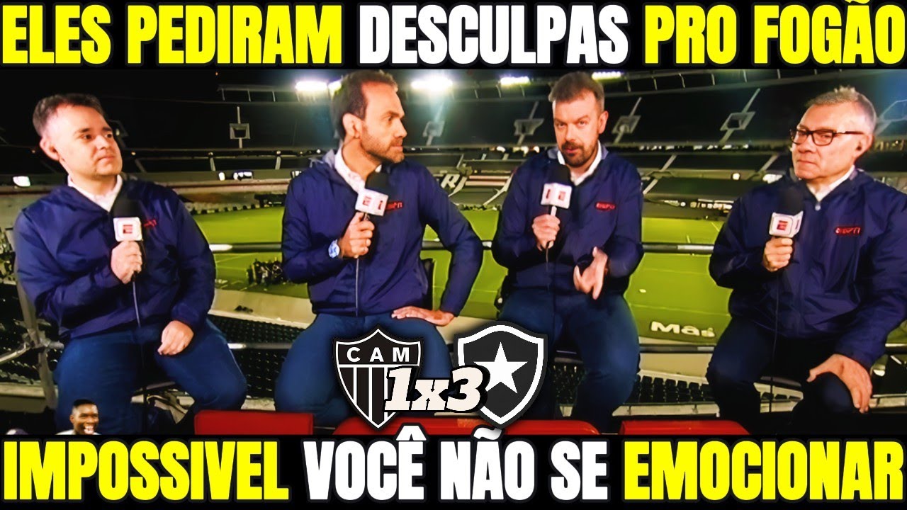 "IMPOSSÍVEL VOCÊ NÃO SE EMOCIONAR" MÍDIA PEDIU DESCULPAS AO VIVO PRO FOGÃO NOTICIAS DO BOTAFOGO HOJE