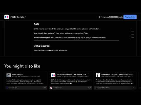 Flickr Scraper Apify Actor Walkthrough