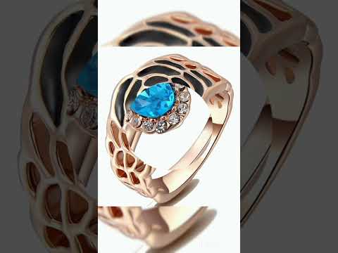 Rose Golden Plated Swarovski Red, Purple and White Stone Square Charm Ring.