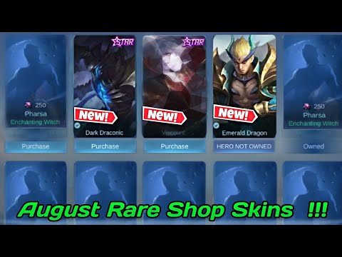 Mlbb Rare Fragments Shop Update | Upcoming Rare Skin Update 2022 | Mlbb August Rare Skin - Mlbb New