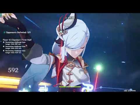 Shenhe Mono Cryo Team - Every chamber under 60 seconds Spiral Abyss Floor 12