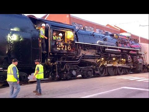 Street Running Steam Train, Steam Engine, Caboose & F7 In The Middle Of The Road!  CSX & RJC Steam Video