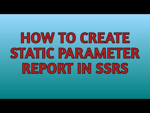 How to Create Static Parameter Report in SSRS | SSRS Tutorials