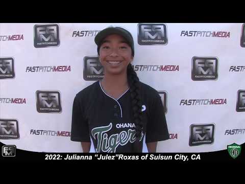 2022 Julianna Roxas Pitcher and Second Base Softball Skills Video - Ohana Tigers