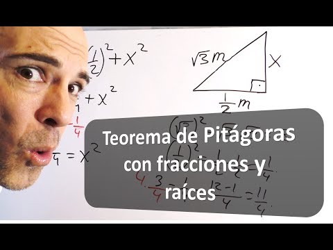 TEOREMA DE PITÁGORAS CON FRACCIONES Y RAÍCES. Hallar el cateto del triángulo rectángulo