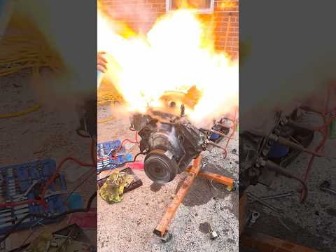 Starting a Small Block Chevy engine that was seized!#enginerepair #smallblockchevy #sbc #chevy