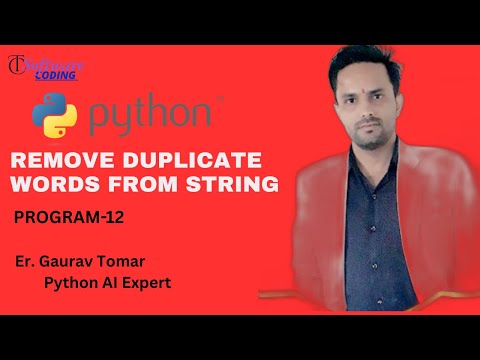Remove Duplicate Words From String In Pythonprogram 12
