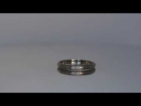 1930s Antique Wedding Band with Greecian Floral Pattern and Milgrain Detail, ATL #223
