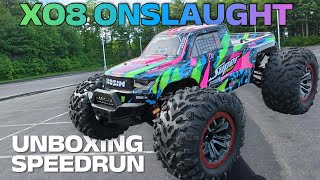 Hosim X08 Onslaught $150 RC Monster Truck Unboxing Speedrun