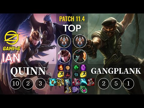 OZ Ian Quinn vs Gangplank Top - KR Patch 11.4