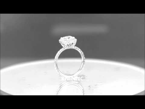 18K WHITE GOLD CUSHION CUT DIAMOND ENGAGEMENT RING ART DECO 2.40CT - KNR INC - 739