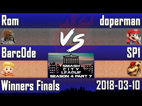 SCLS4P7 -WF- Rom & Barc0de (Ganondorf & Lucas) vs doperman & SP1 (Mario & Bowser) - Smash 4