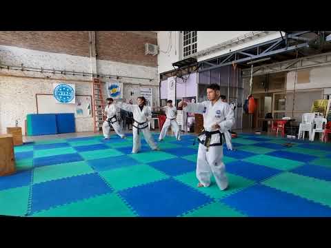 Hwarang tul forma de cinturón rojo