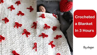 I crocheted a chunky blanket in 3 hours | crochet & talk
