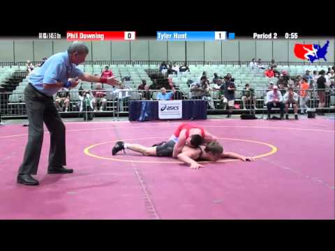 Phil Downing vs. Tyler Hunt at 2013 Junior Nationals - FILA - FS